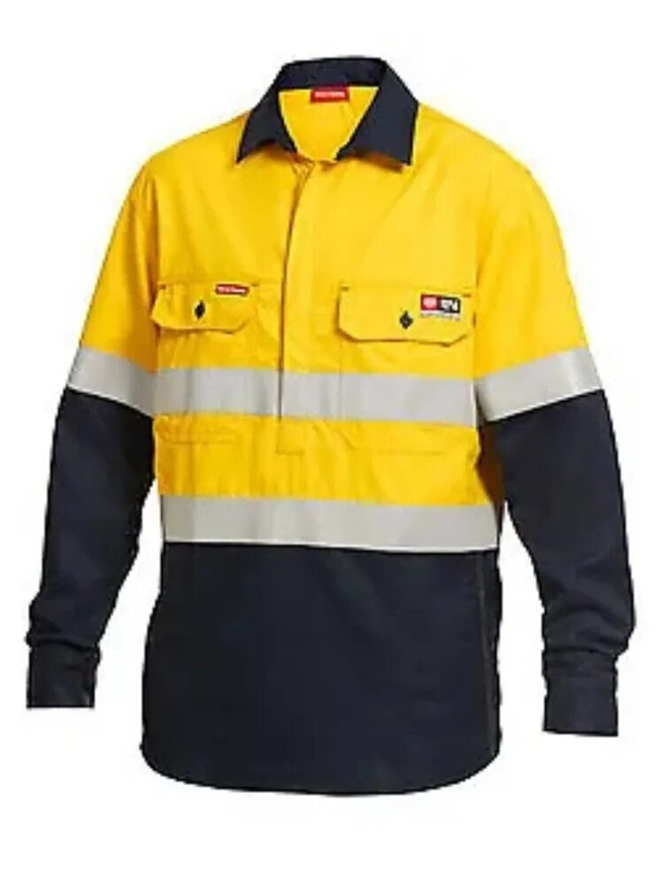 HARD YAKKA Shieldtec Inherent Fire Retardant L/S Closed Front w/ Tape XL garment front (Image 1) — Second-Hand