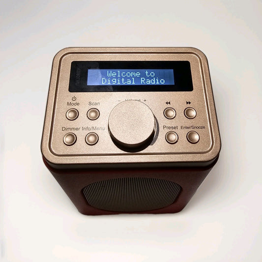 Majority Little Shelford DAB Radio and Alarm with Bluetooth Model LSH-DAB-RED cap/hat front (Image 1) — Second-Hand