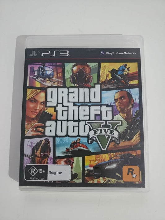 Grand Theft Auto V PlayStation 3 Game PS3 2013 Including Manual + Map - VGC PS3 cover photo (Image 1) — Second-Hand
