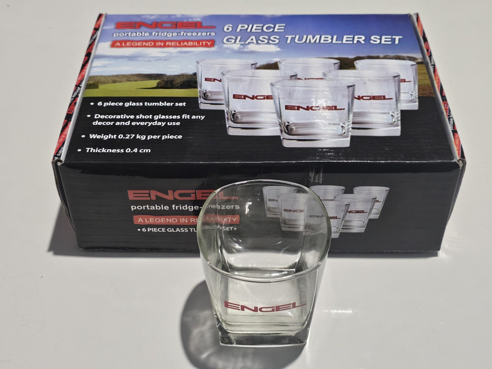 6 X Engle Tumbler Set Of Tumbler Glasses With Original Box cap/hat front (Image 1) — Second-Hand