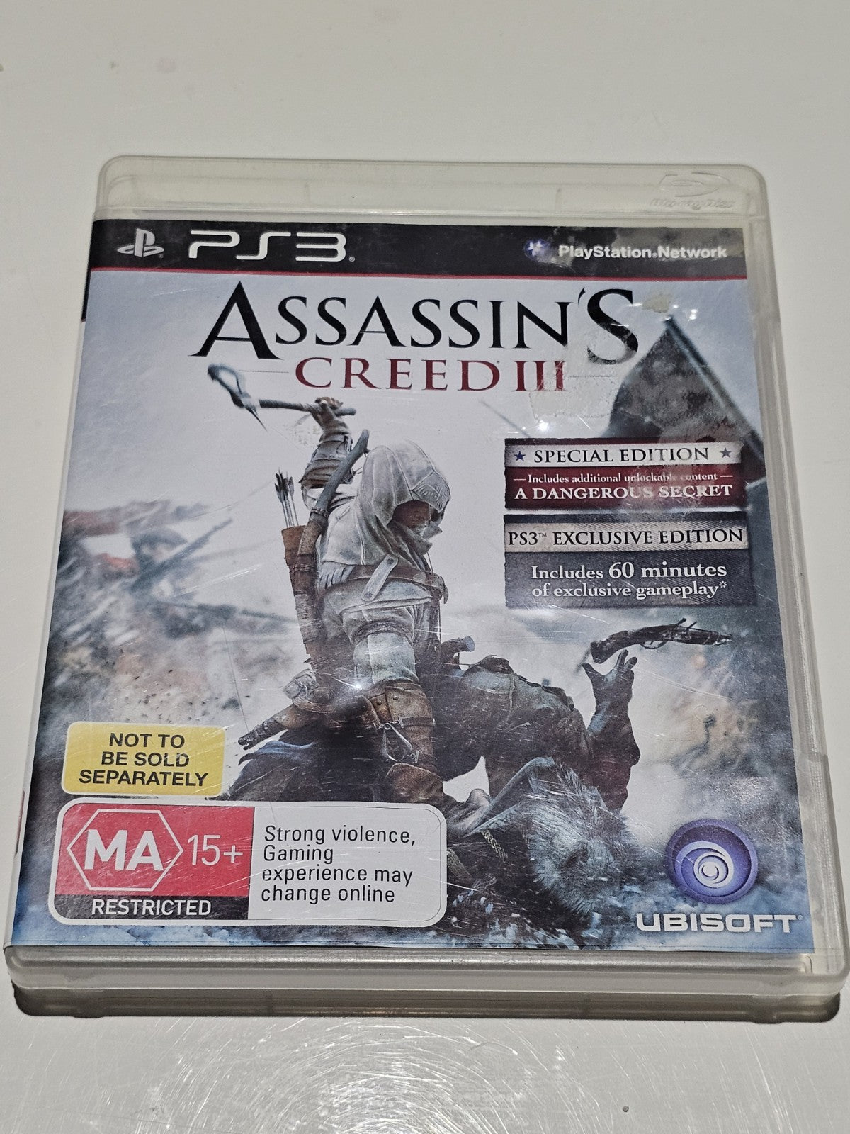 Assassin's Creed 3 (Sony Playstation 3, 2012) - Region 4 -Complete cap/hat front (Image 1) — Second-Hand