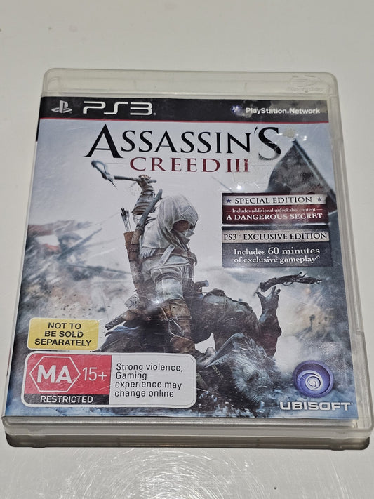 Assassin's Creed 3 (Sony Playstation 3, 2012) - Region 4 -Complete cap/hat front (Image 1) — Second-Hand
