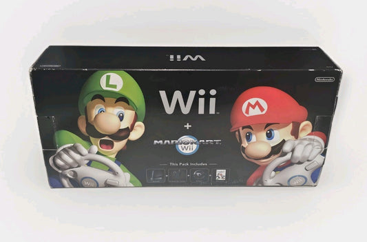 Nintendo Wii - Mario Kart Console Bundle Complete In Box Black Rare WII cover photo (Image 1) — Second-Hand