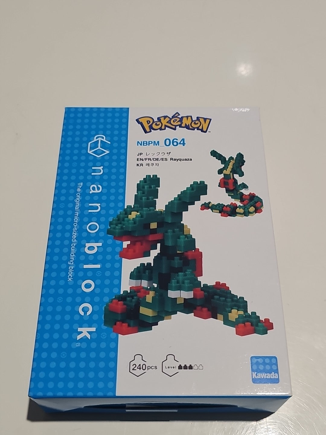 Nanoblock Pokemon Rayquaza - NBPM-064 - Level 3 - 240 Parts, Box, NEW cap/hat front (Image 1) — Brand New (Sealed or Like New