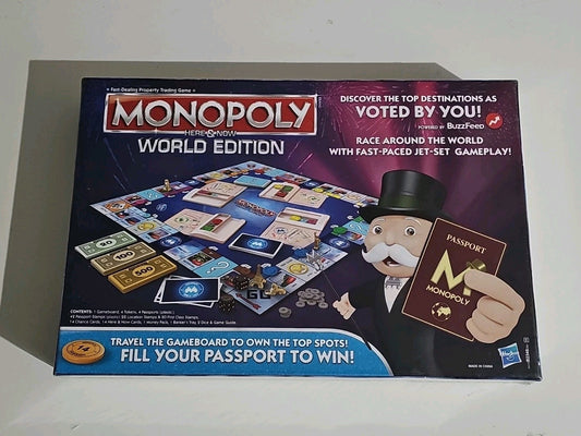 Brand New Sealed Monopoly Here And Now Edition Complete Parker Brothers Hasbro cap/hat front (Image 1) — Brand New (Sealed or