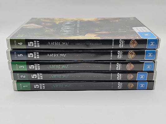 Arrow DVD Complete Seasons 1 2 3 4 5 (1-5) DC Comics Region 4 PAL Like New book cover (Image 1) — Brand New (Sealed or Like N