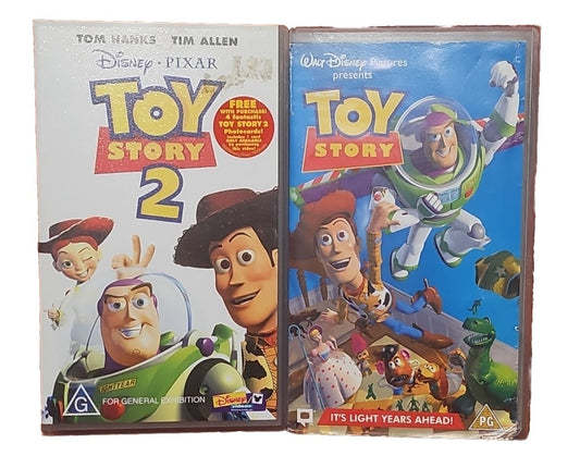Toy Story 1 & 2 VHS Bundle | Tested Good Working Disney Rare Tom Hanks Classic Vhs case (Image 1) — Second-Hand