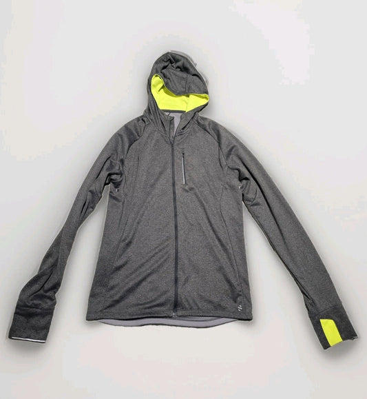 Mens And Womens H&M Athletic Hoodie Gray and Neon Green Size M cap/hat front (Image 1) — Second-Hand