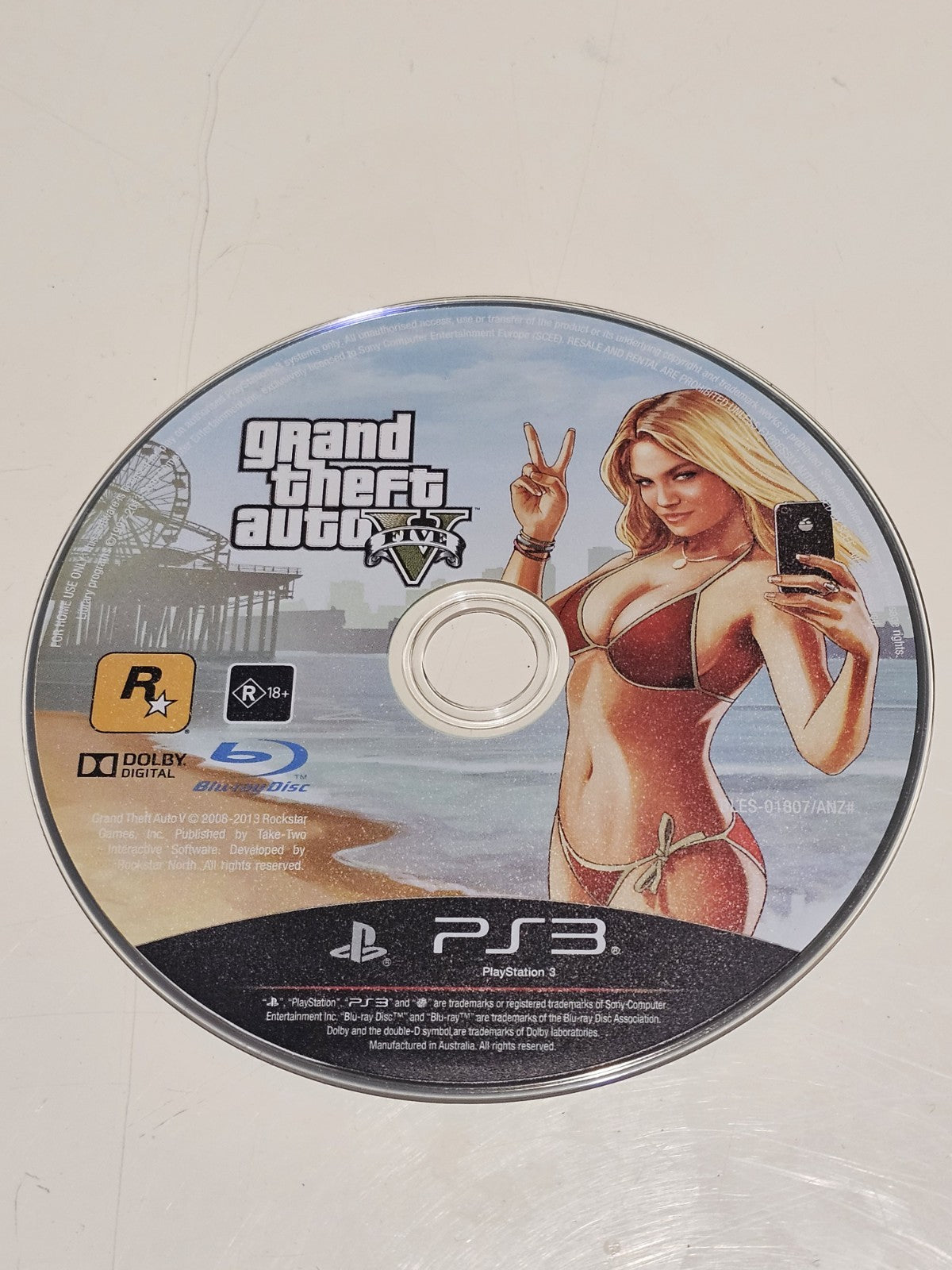PS3 Grand Theft Auto 5 GTA V PS3 Disc Only - AUS Sony PlayStation 3 Game PS3 cover photo (Image 1) — Second-Hand