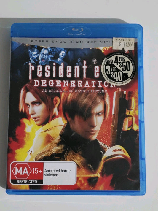 Resident Evil Degeneration - Blu Ray - Region 4 - Tested Blu-Ray case (Image 1) — Second-Hand