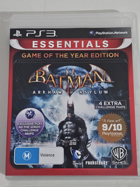 Batman: Arkham Asylum: Game of the Year Edition (PS3) Essentials Complete book cover (Image 1) — Second-Hand
