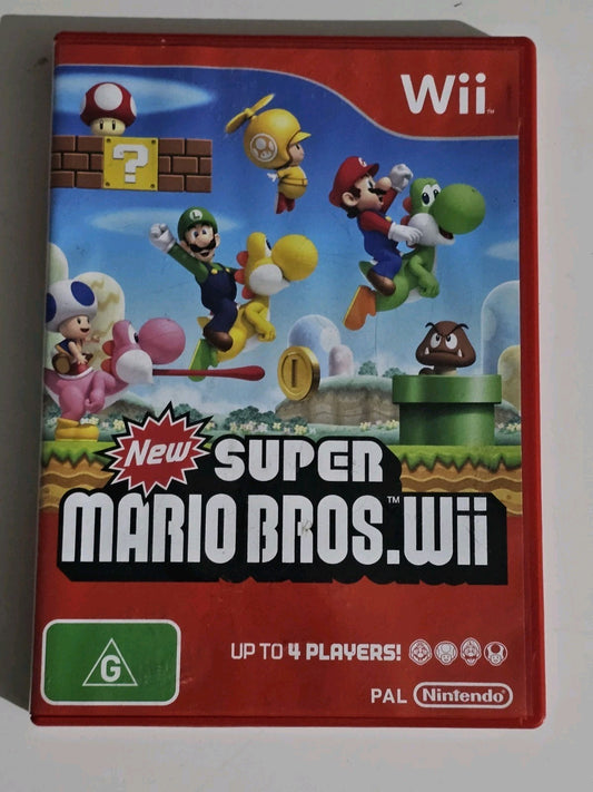 New Super Mario Bros (Nintendo Wii, 2009) Complete W/- Manual VGC WII cover photo (Image 1) — Second-Hand