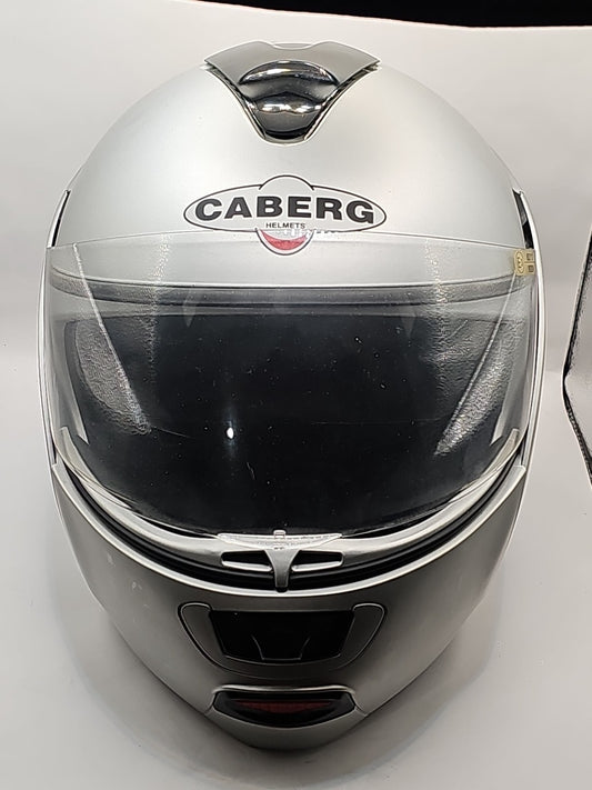 Caberg Justissimo Motorcycle Flip Front Helmet Silver w/Flip shade size XS cap/hat front (Image 1) — Second-Hand