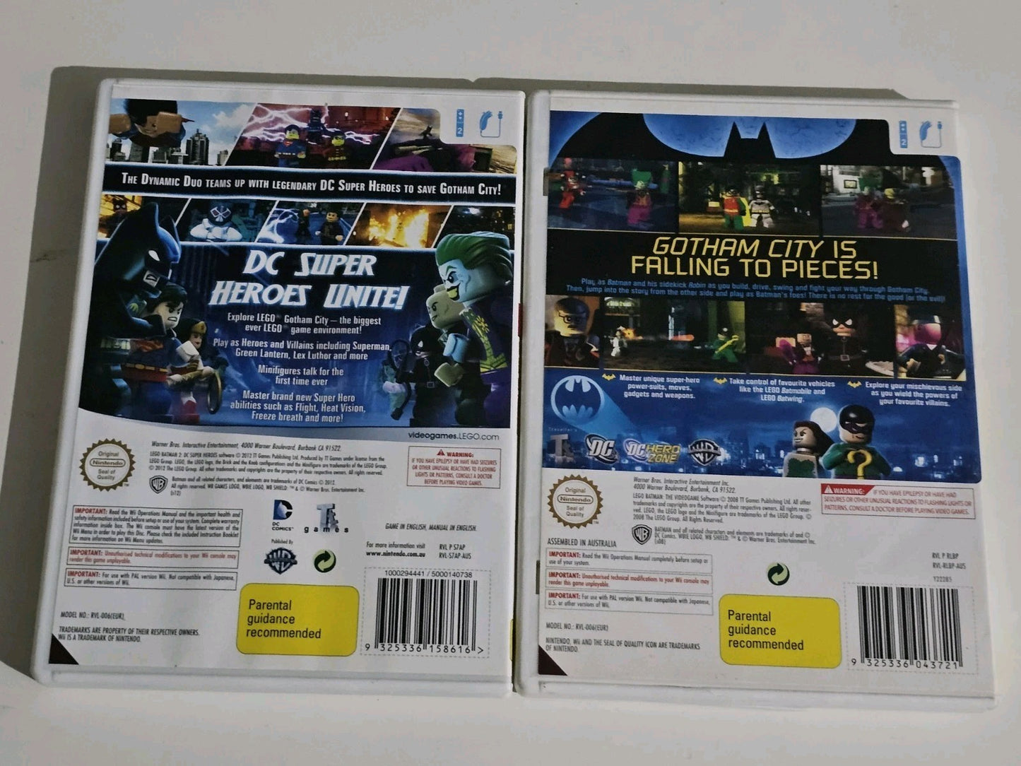 LEGO Batman 1 & 2 Bundle (Nintendo Wii 2008) PAL Good Condition WII cover photo (Image 1) — Second-Hand
