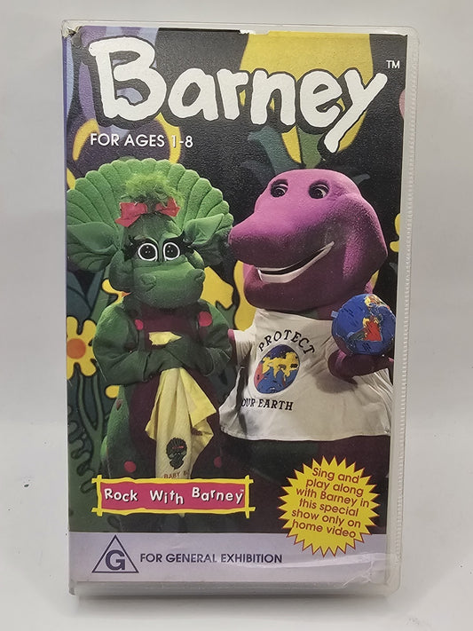 Barney VHS Tape And Friends Rock With Barney Sing Along 1991 Vhs case (Image 1) — Second-Hand