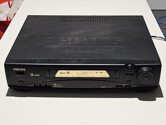 Phillips VR755/75 VHS NTSC VCR VHS Player Black No Remote Read Desc Vhs case (Image 1) — Second-Hand