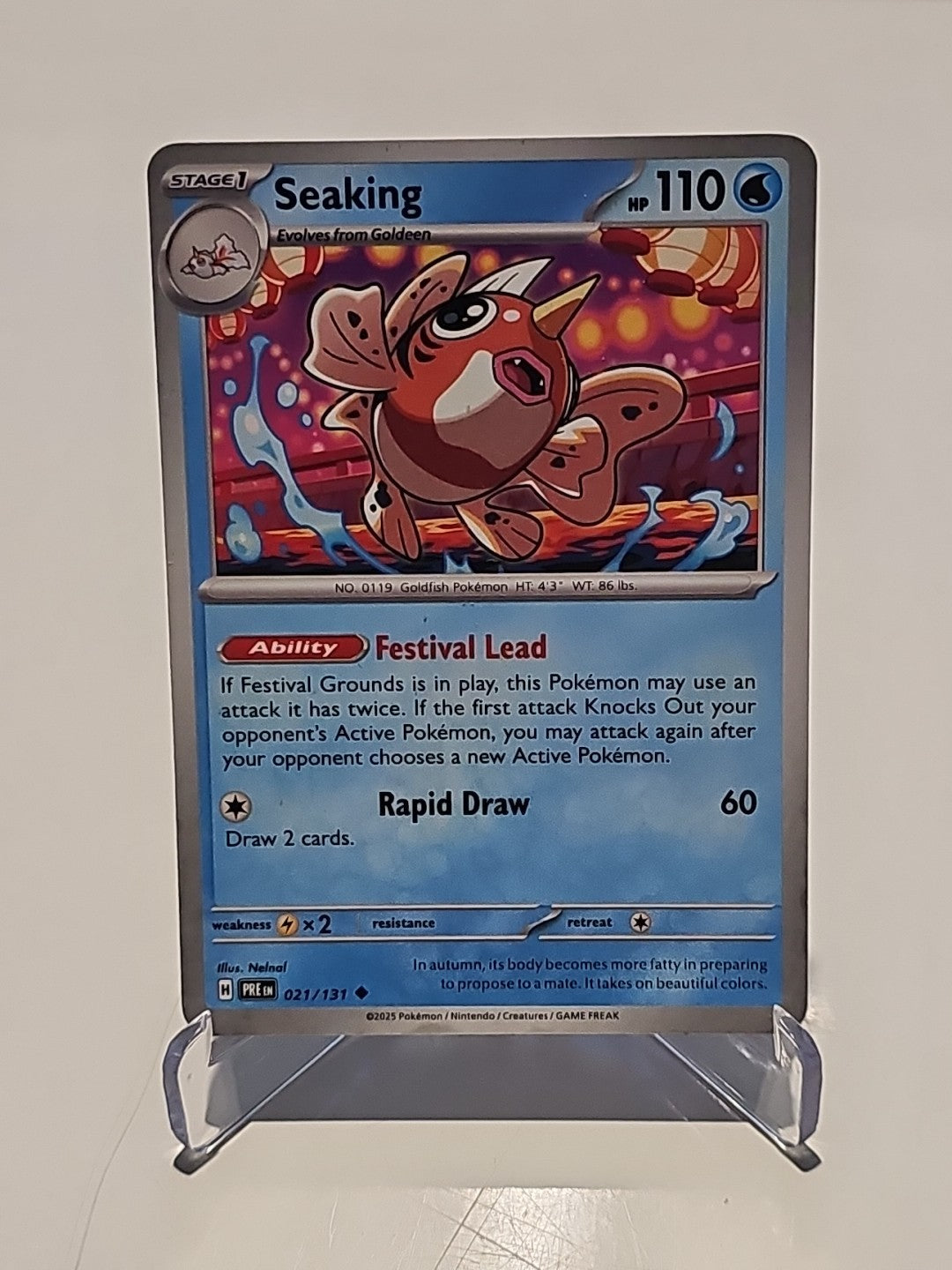 Seaking 021/131 Reverse Holo Prismatic Evolutions Pokemon Trading Card TCG cover photo (Image 1) — Second-Hand