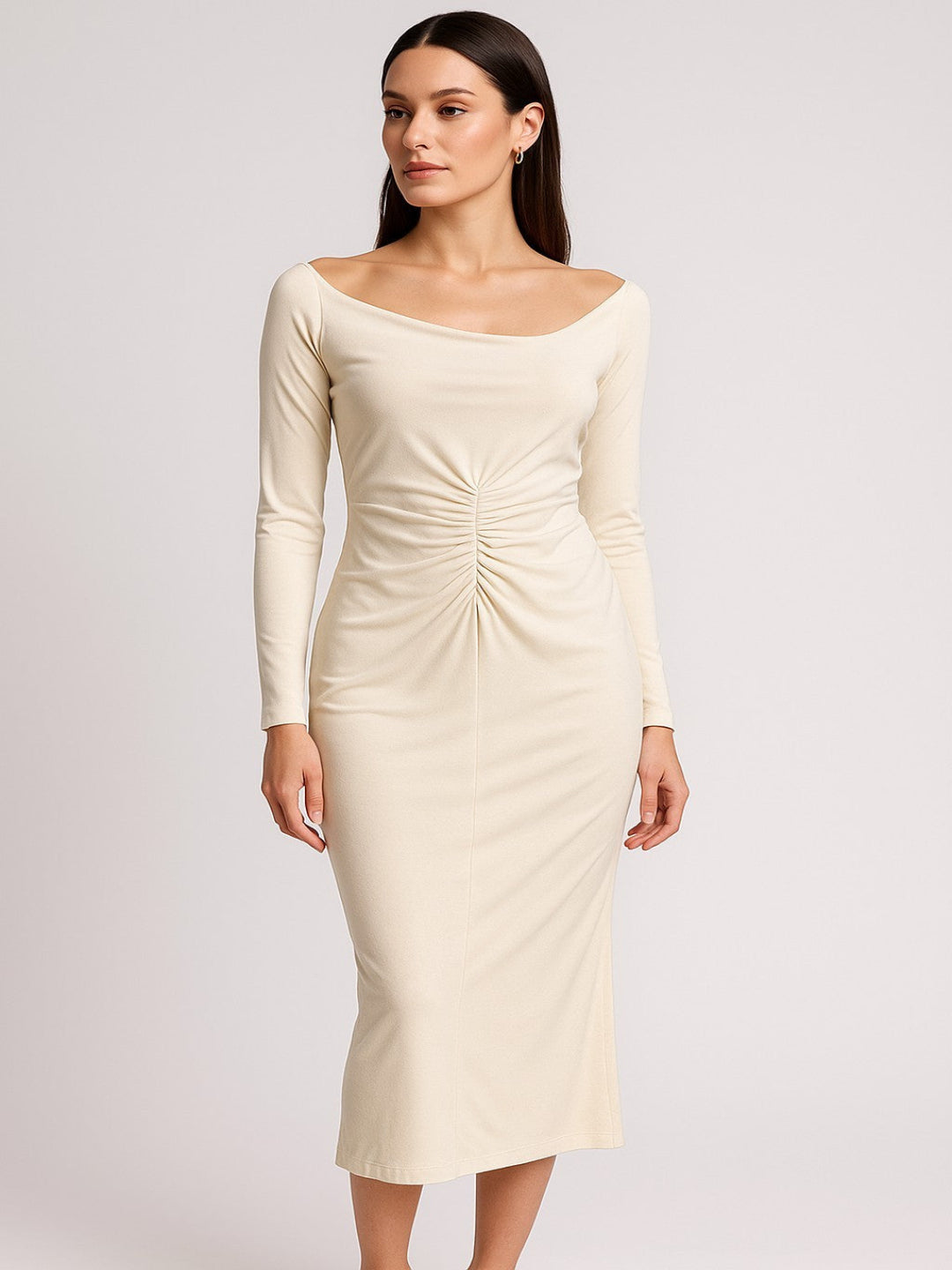 Musera Womens XS Cream White Polyester Dress Fancy Cocktail Elegant cap/hat front (Image 1) — Second-Hand