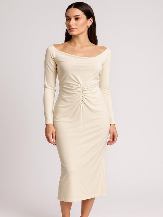 Musera Womens XS Cream White Polyester Dress Fancy Cocktail Elegant cap/hat front (Image 1) — Second-Hand