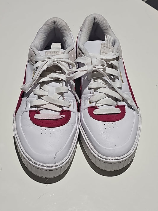 (US W8) PUMA Women's Cali Sports Heritage Puma White/Cerise Sneakers 37308004 shoe profile (Image 1) — Second-Hand