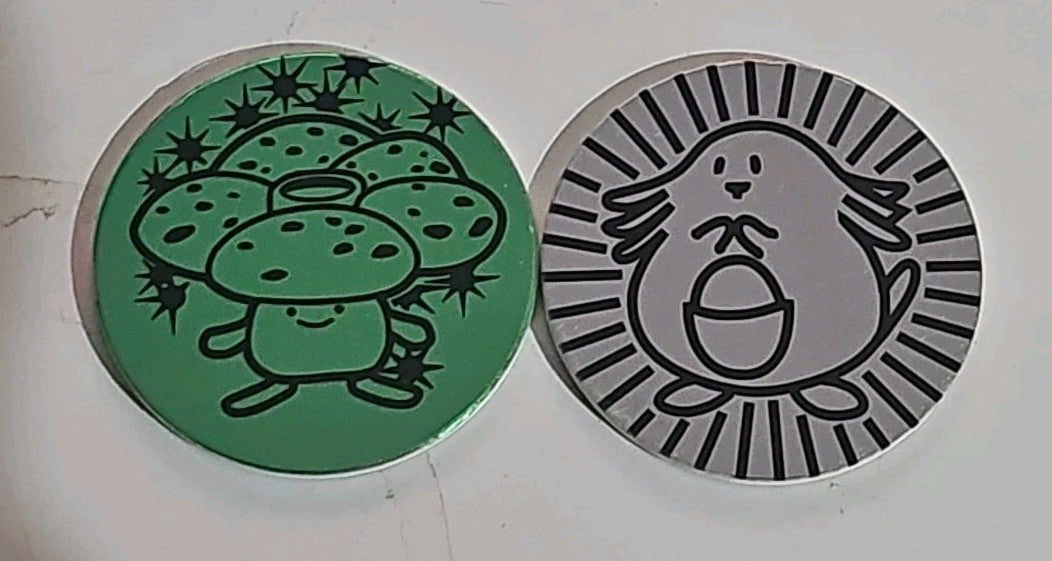 Pokemon TCG Coins - Pokemon Trading Card Game 1995 2x Coins cap/hat front (Image 1) — Preowned