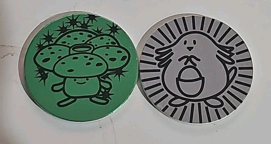 Pokemon TCG Coins - Pokemon Trading Card Game 1995 2x Coins cap/hat front (Image 1) — Preowned