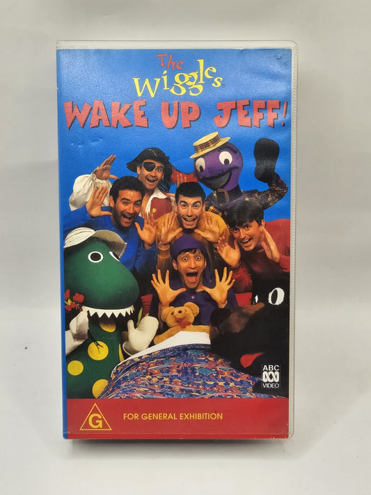 Vintage The Wiggles Wake Up Jeff! Original Cast VHS Video Tape 1996 PAL 40 mins Vhs case (Image 1) — Second-Hand