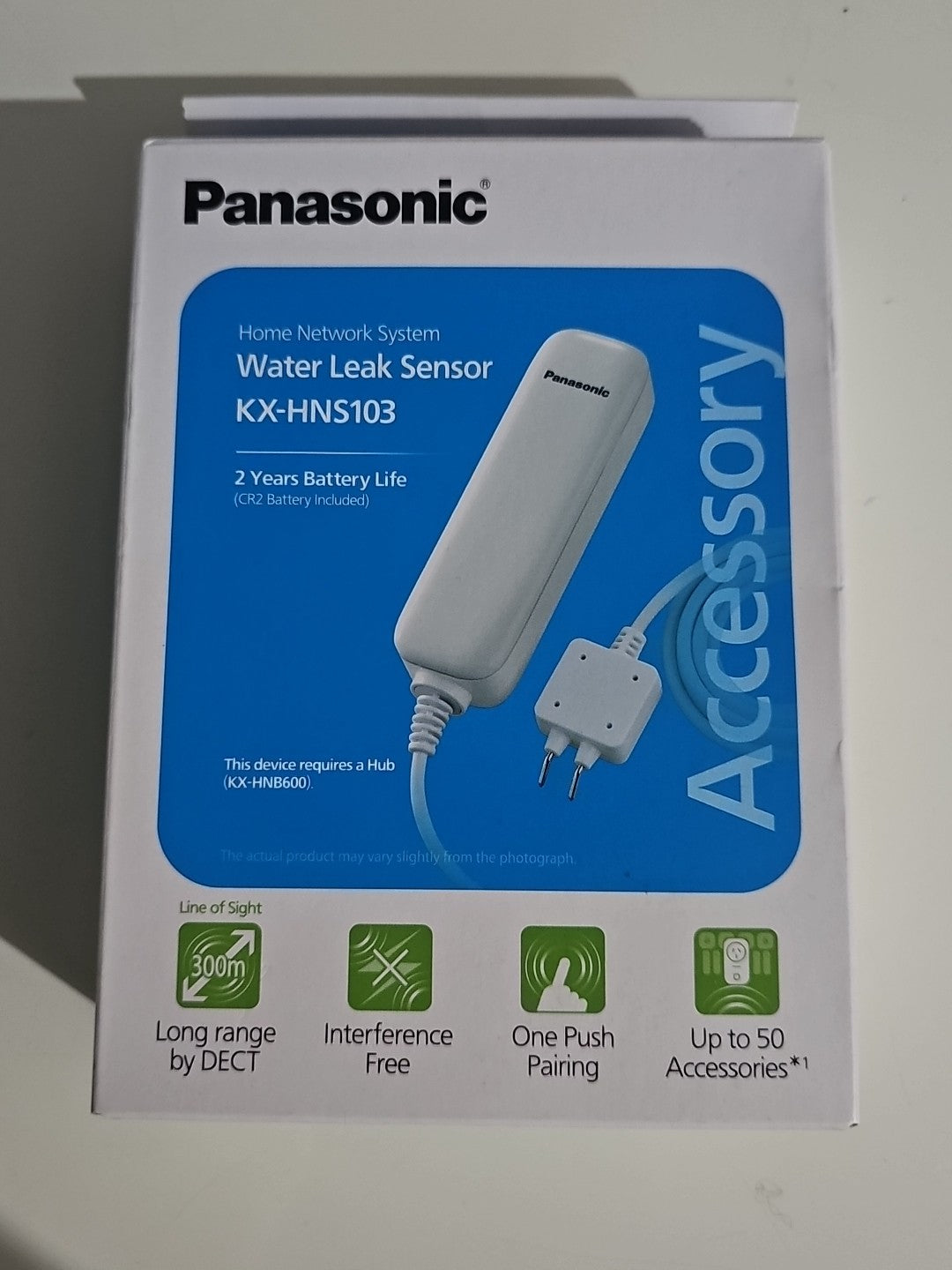 New in box Panasonic Leak Detection Sensor KX-HNS103 cap/hat front (Image 1) — Brand New (Sealed or Like New)
