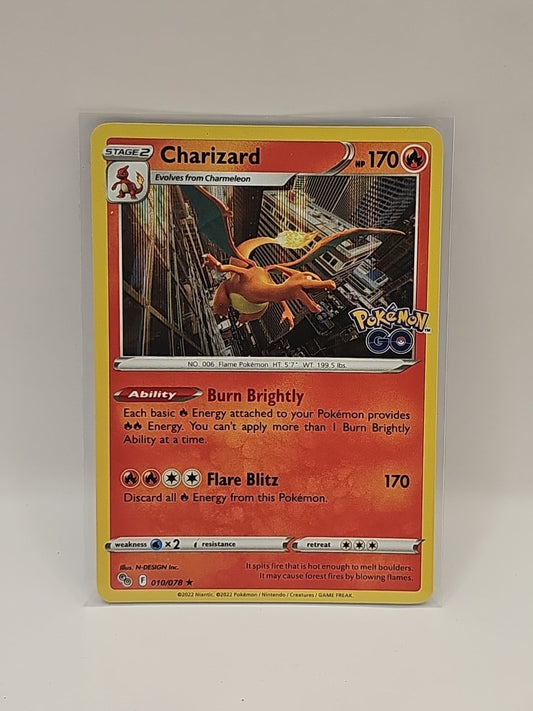 Pokémon TCG Charizard Pokemon GO 010/078 Reverse Holo Rare cap/hat front (Image 1) — Second-Hand