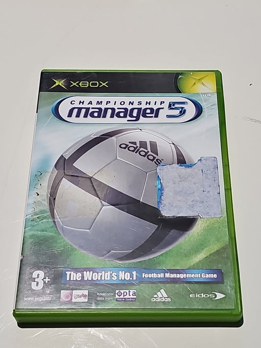 Shield 5 CHAMPIONSHIP Manager football Xbox Classic Pal Eng - Complete cover photo (Image 1) — Second-Hand
