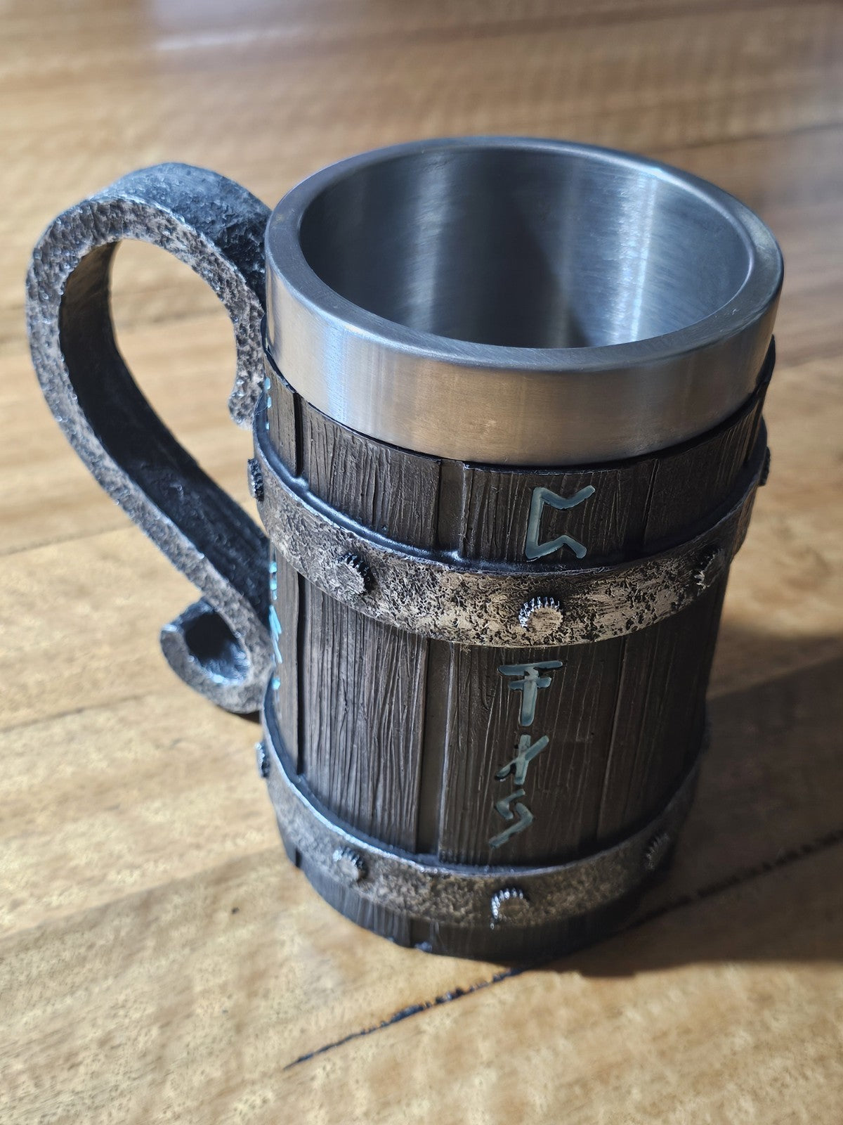 Tankard Odin Thor Mjolnir Drink Mug Beer Stein Coffee Cup Viking Stainless Steel cap/hat front (Image 1) — Second-Hand