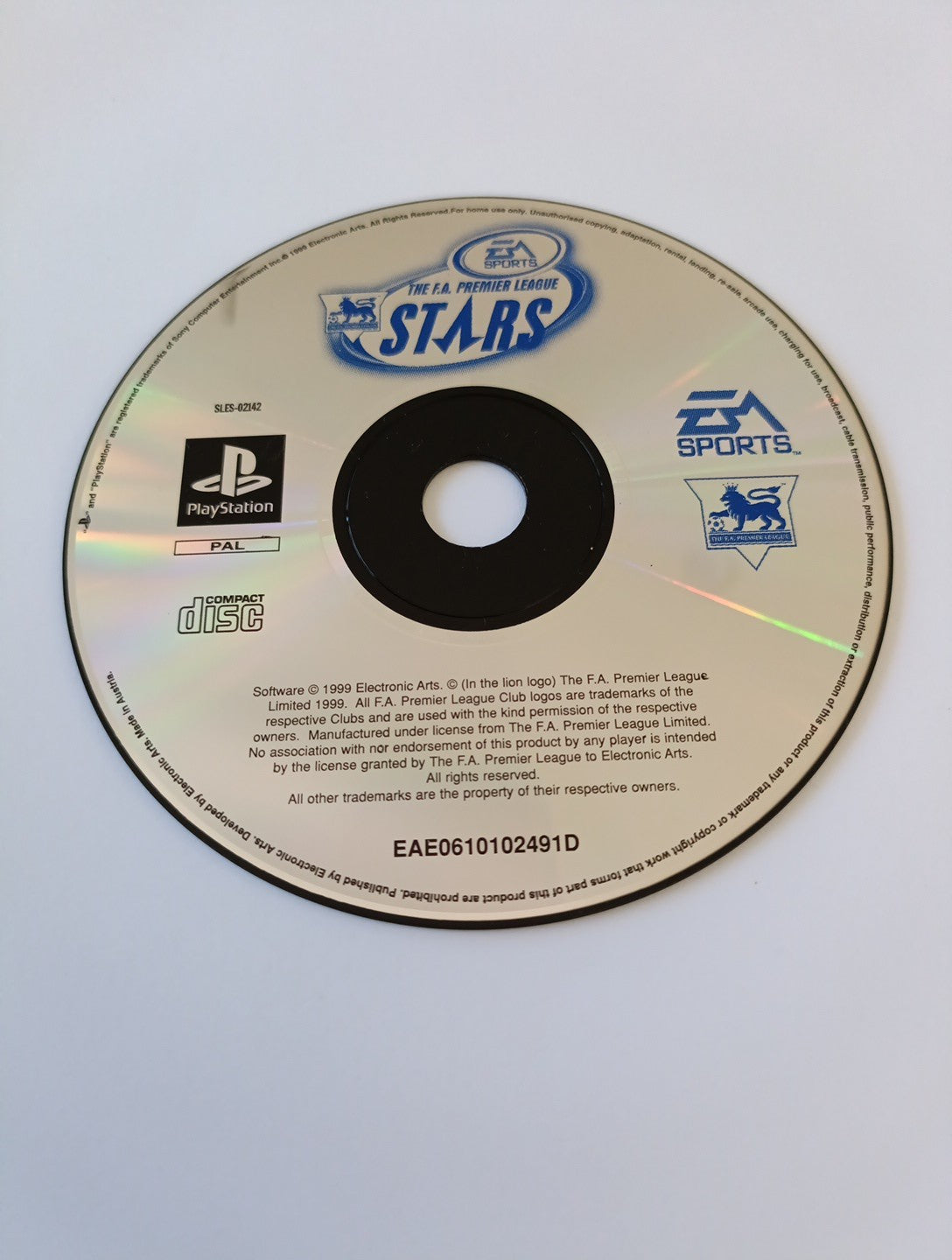 Ps1 / Playstation 1 - The F.A. Premier League Stars (Disk Only - VGC) - FA PS3 cover photo (Image 1) — Second-Hand