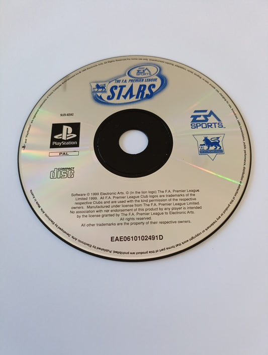 Ps1 / Playstation 1 - The F.A. Premier League Stars (Disk Only - VGC) - FA PS3 cover photo (Image 1) — Second-Hand