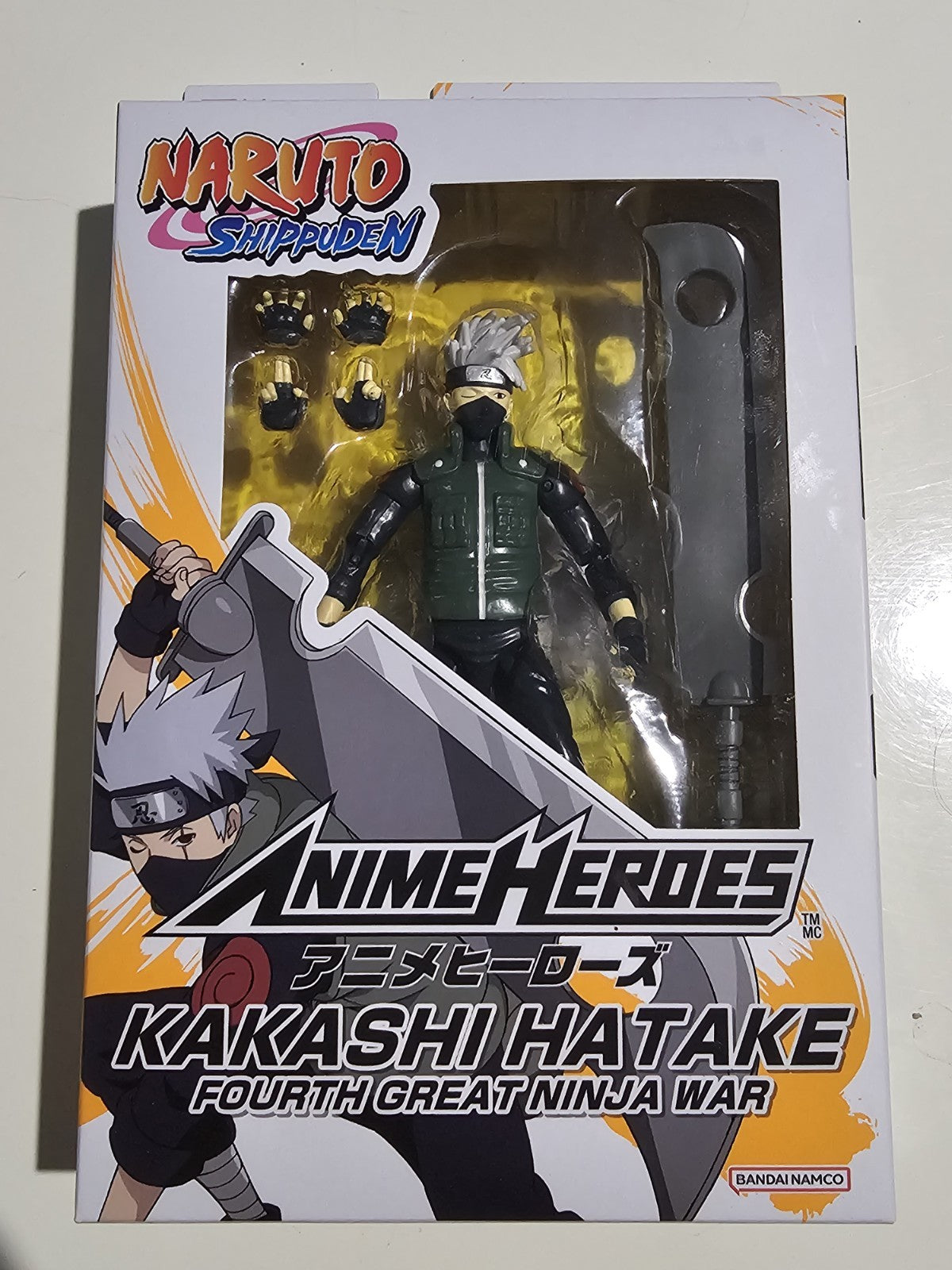 Naruto Shippuden Anime Heroes – Kakashi Hatake Fourth Great Ninja War Action Fig cap/hat front (Image 1) — Preowned