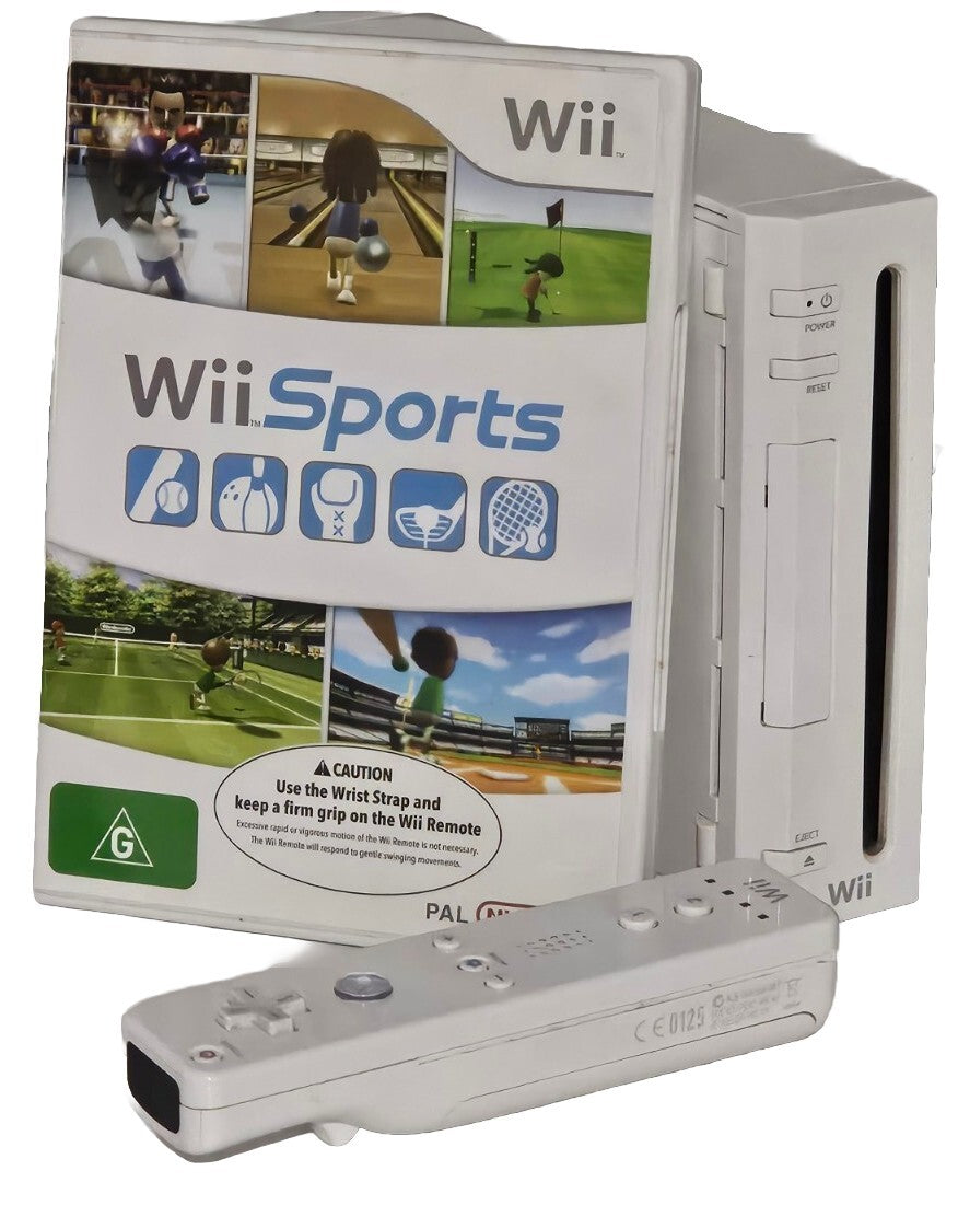 Nintendo Wii Console + Wii Sports + Remote - 30 Day Warranty. WII cover photo (Image 1) — Second-Hand