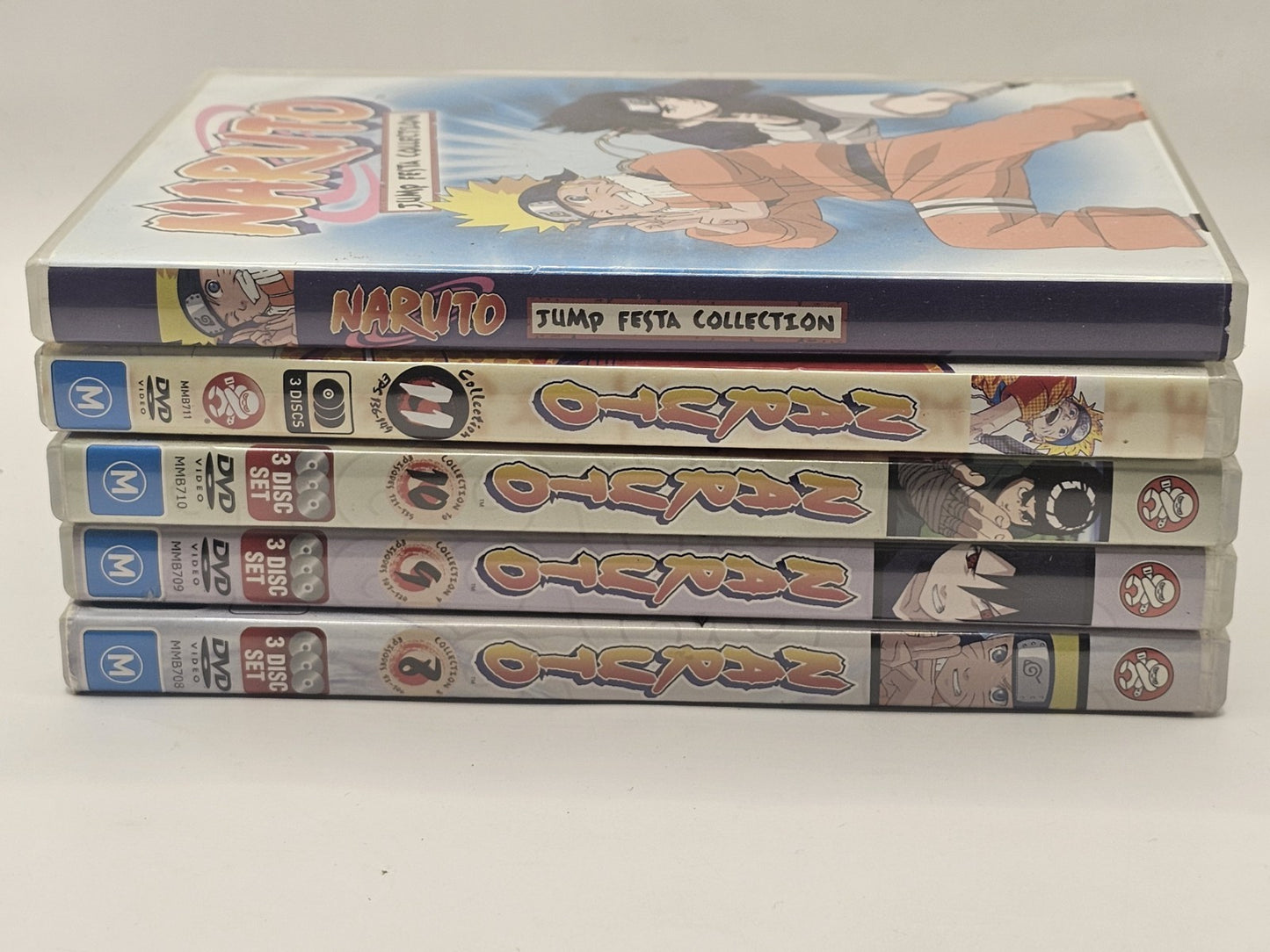 Naruto Anime DVD Bundle 8-11 + Jump Fiesta Includes All Discs Region 4 Aus Dvd case (Image 1) — Second-Hand