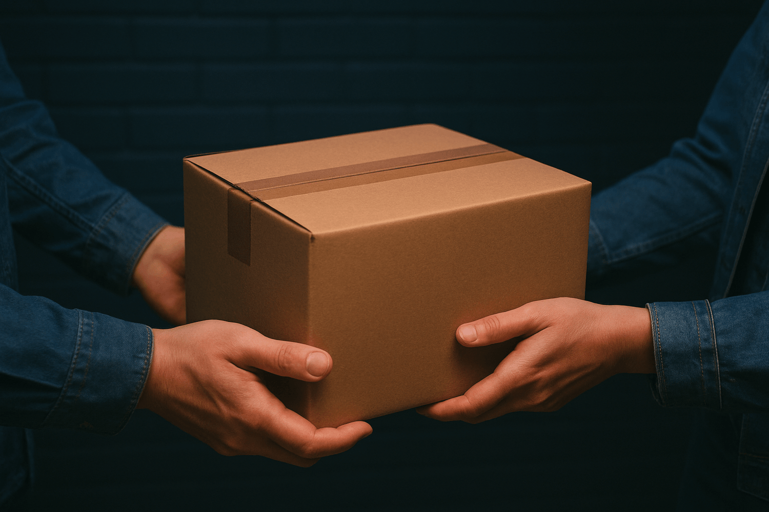 Two hands holding a cardboard box – secure shipping and delivery Perth Pickers
