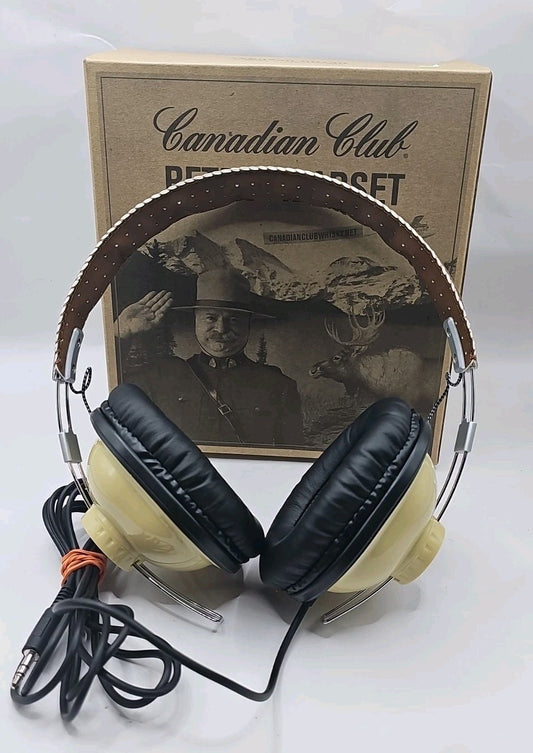 NEW Canadian Club headphones RETRO HiFi stereo whiskey Set smart phone PC laptop telephone (Image 1) — Brand New (Sealed or L